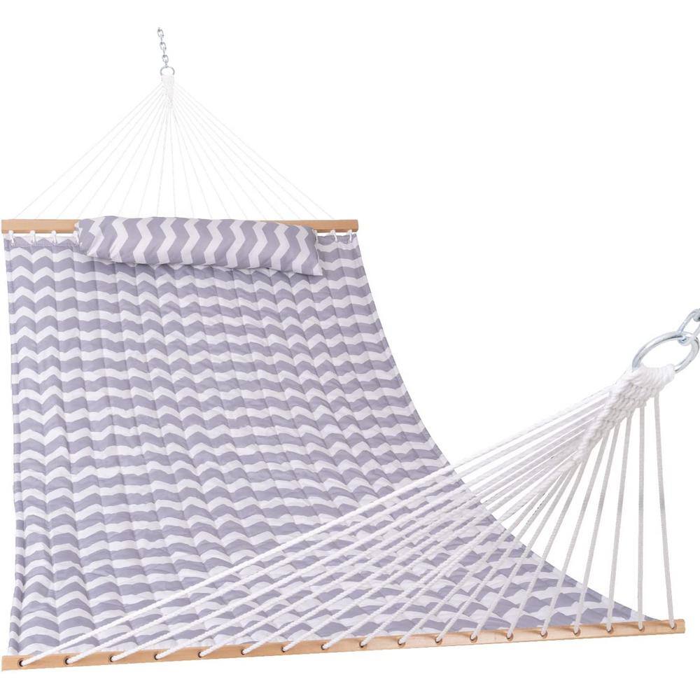 12 ft. Quilted Fabric Hammock with Pillow, Double 2 Person Hammock( Chevron