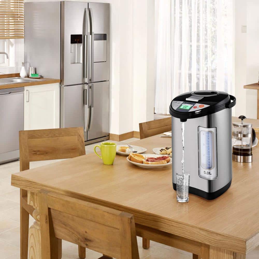 5-Liter Silver Stainless Steel Electric Hot Water Dispenser
