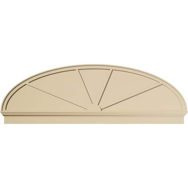 Ekena Millwork 84-in W x 27-7/8-in H x 2-3/4-in P Elliptical 4-SpokeSignature Urethane Combination Pediment, Primed Tan
