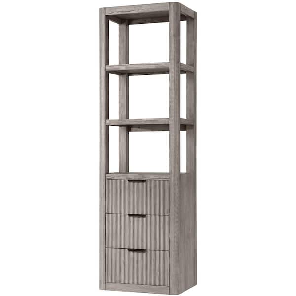 ROSWELL Cádiz 21.7 in. W x 15.7 in. D x 71.9 in. H Floor Gray Linen Cabinet for Bathroom and Living Room