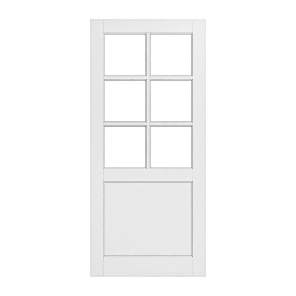 36 in. x 80 in. 6-Lite Tempered Clear Glass Solid Core White Primed MDF Multi-usage Interior Door Slab without Hardware price history on PriceWatchPro