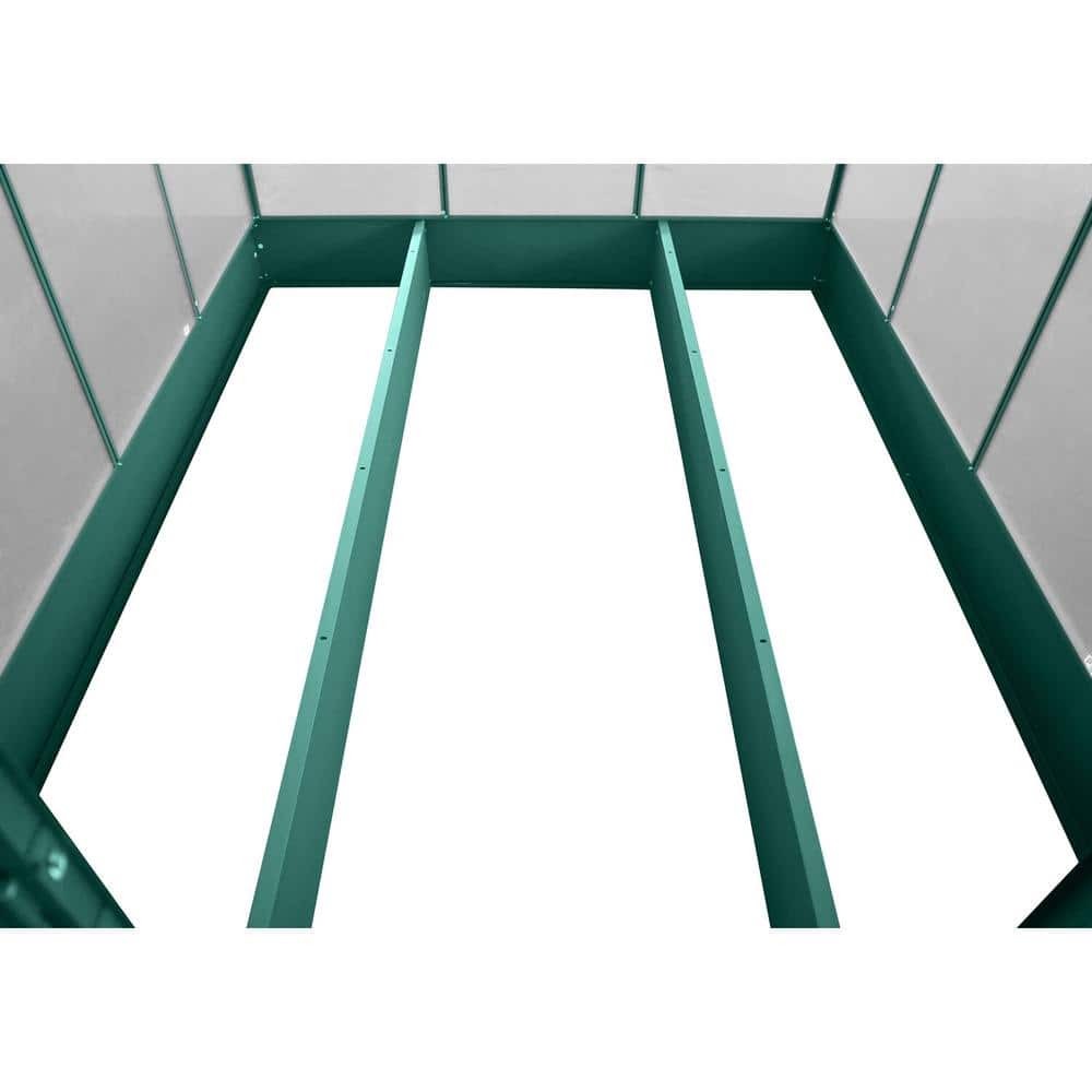 8' x 6' Green Polycarbonate Walk-In Greenhouse with Planter Beds