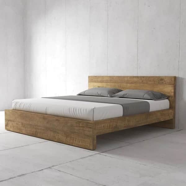 Lodi Natural Solid Wood Queen Bed