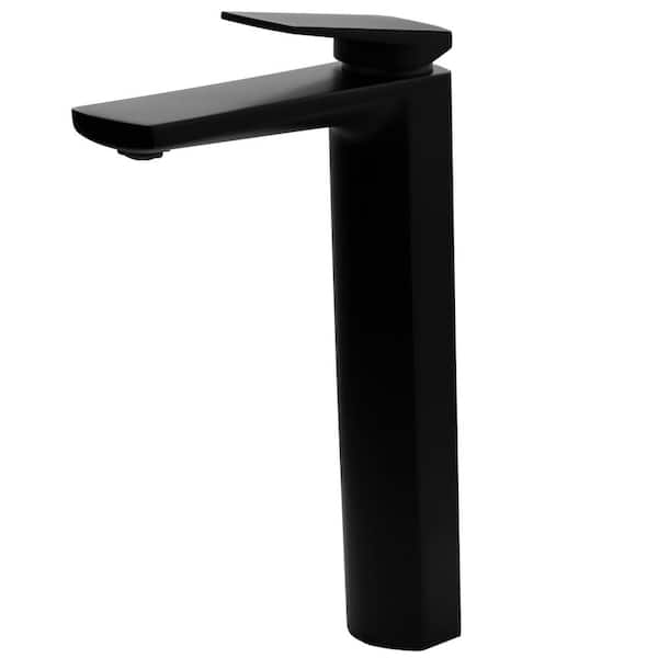 Novatto Thix Single Handle Single Hole Vessel Bathroom Faucet in Matte Black