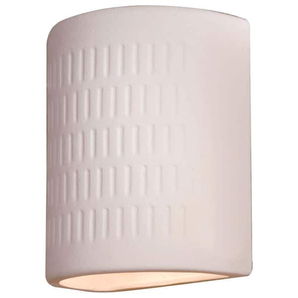 the great outdoors by Minka Lavery Ceramic 1-Light White Outdoor Pocket Wall Lantern Sconce
