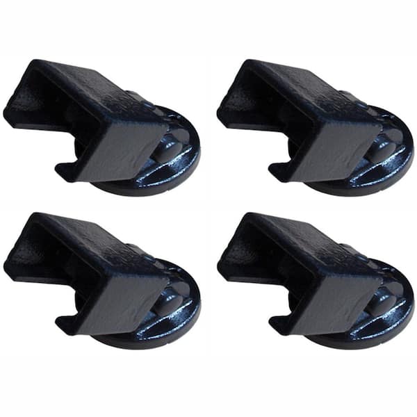 EZ Handrail Curved Baluster Textured Black Stair Bracket Kit (4-Piece)