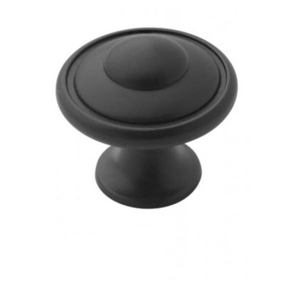 Amerock Allison Value 1-3/16 in (30 mm) Diameter Flat Black Round Cabinet Knob