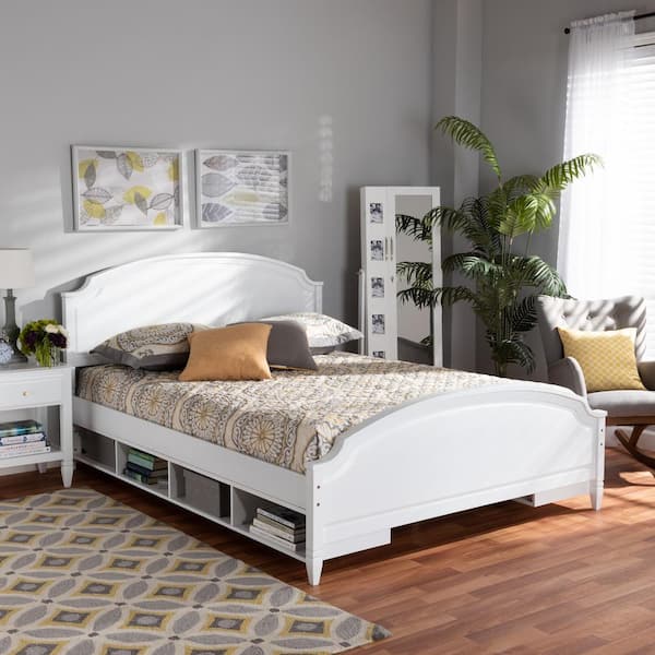 Baxton Studio Elise White Full Platform Storage Bed 168 10827 HD