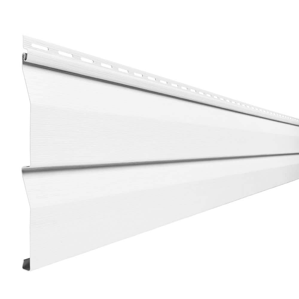 Double 4.5 in. x 145 in. White Dutch Lap Vinyl Siding PCD4504HP - The ...