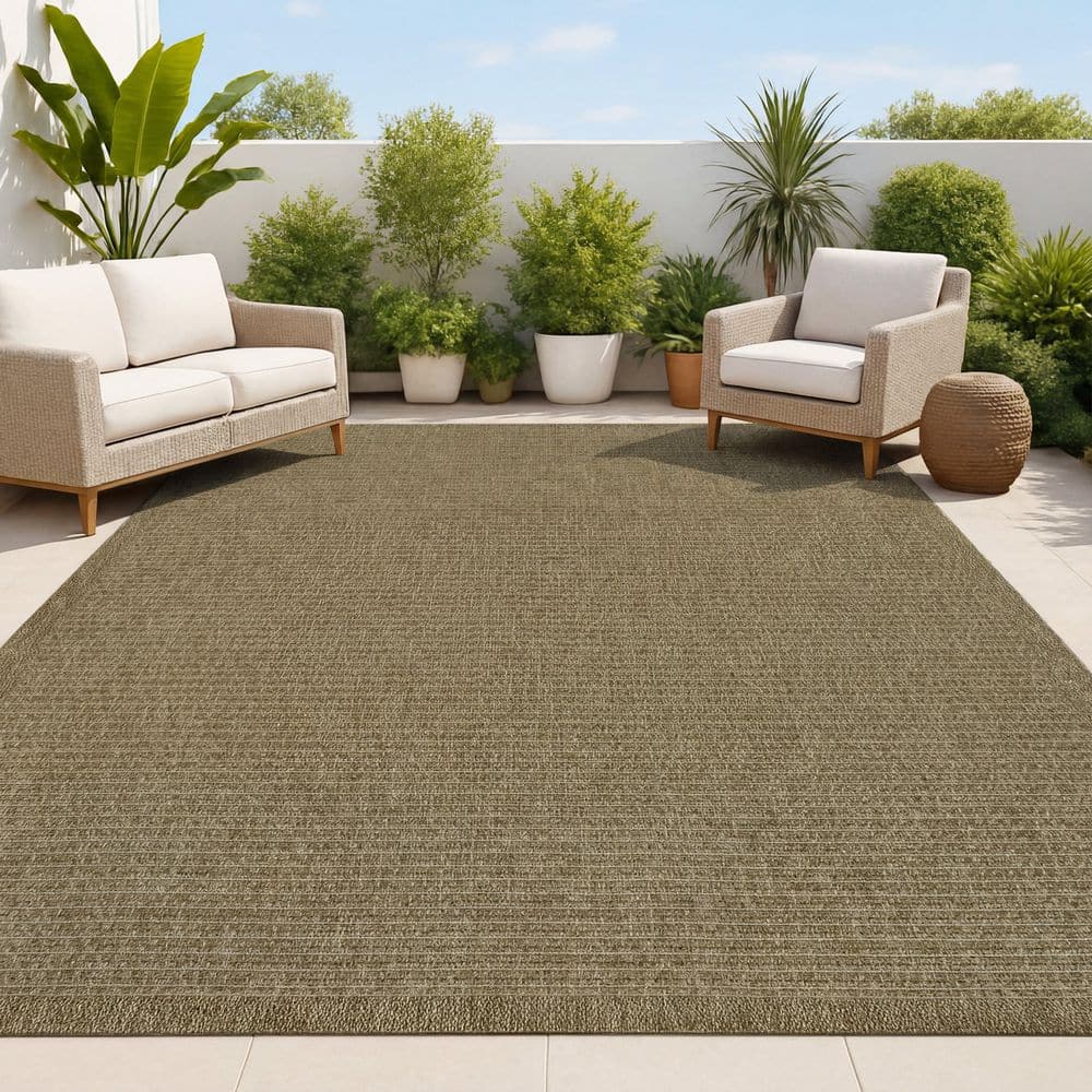 Thin Ribbed Rug JONATHAN Y Maxine Easy Jute Contemporary Border Boho Fine Rib Weave ...