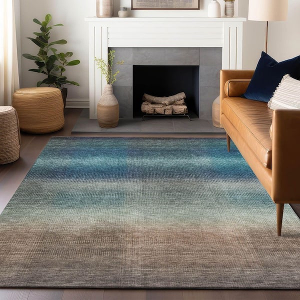 Chantille Machine Washable Indoor/Outdoor Abstract ACN1735 Blue 5 ft. x 7 ft. 6 in. Area Rug