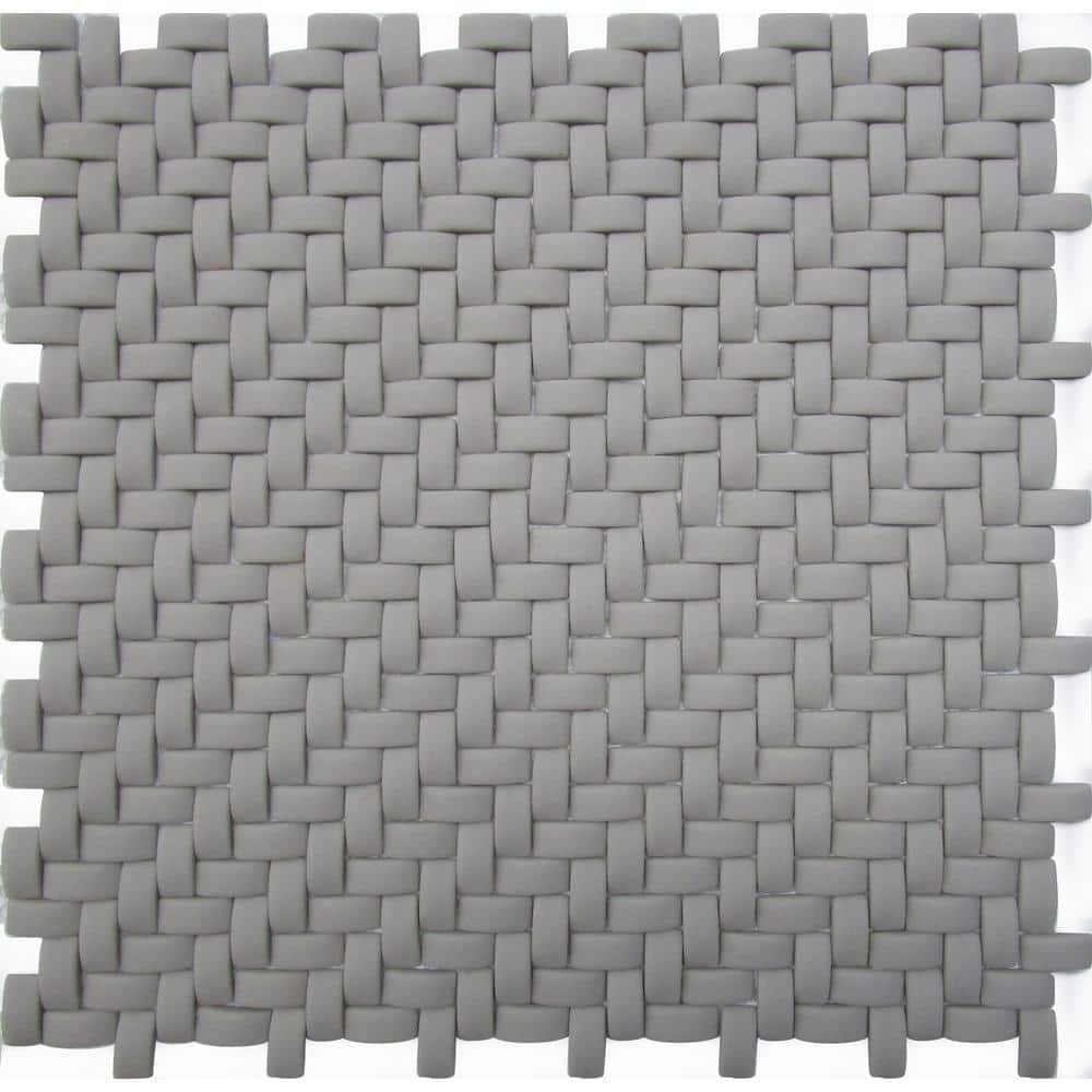 Gray 11.7 in. x 11.8 in. Basketweave Matte Finished Recycled Glass Mosaic Tile (4.79 sq. ft./Case) price history on PriceWatchPro
