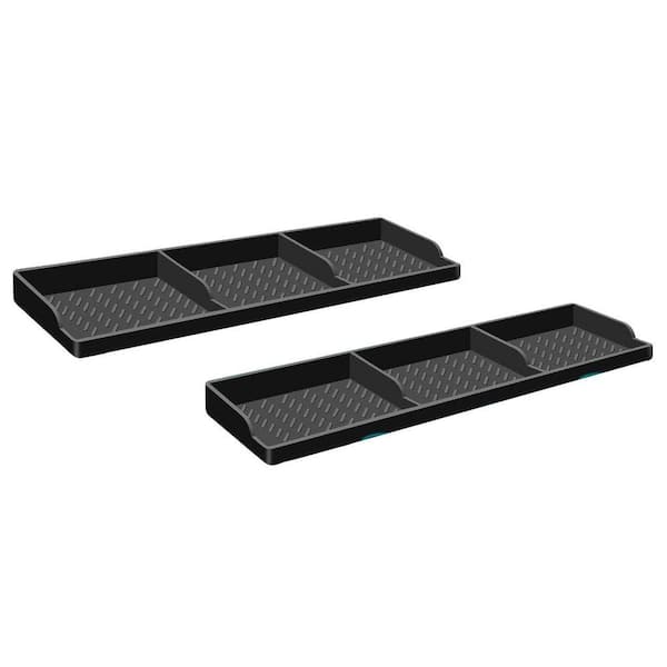 30 Inch Magnetic Silicone Stove Top Shelf Black for Spice Rack Organizer Over Stovetop with 8 Strong Magnets