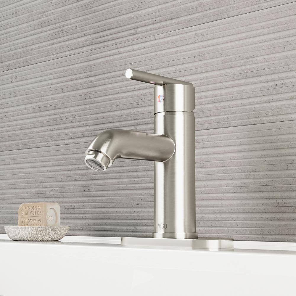 Brushed Nickel Modern Bathroom Faucet Deck Plate