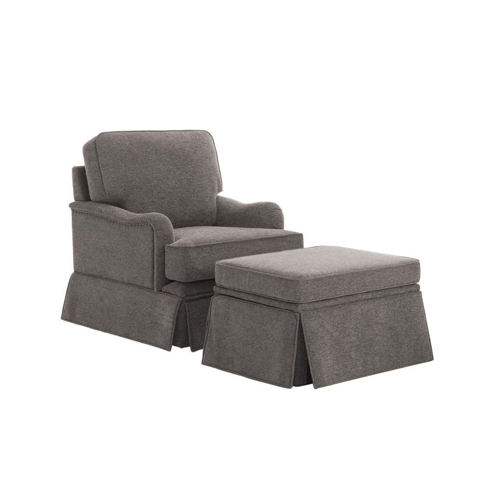 Uixe Tan Chenille 360° Swivel Modern Upholstered Accent Arm Chair