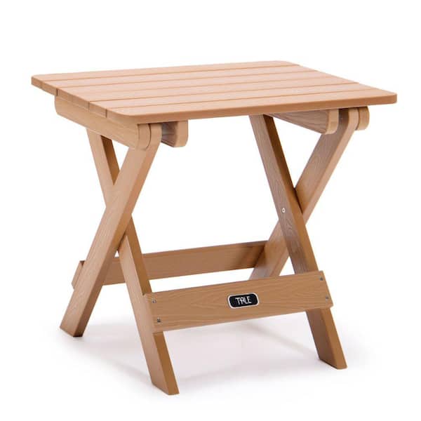 ITOPFOX Metal Outdoor Dining Table with Fade-Resistant Portable Folding All-Weather Side Plastic Wood for Camping and Picnics