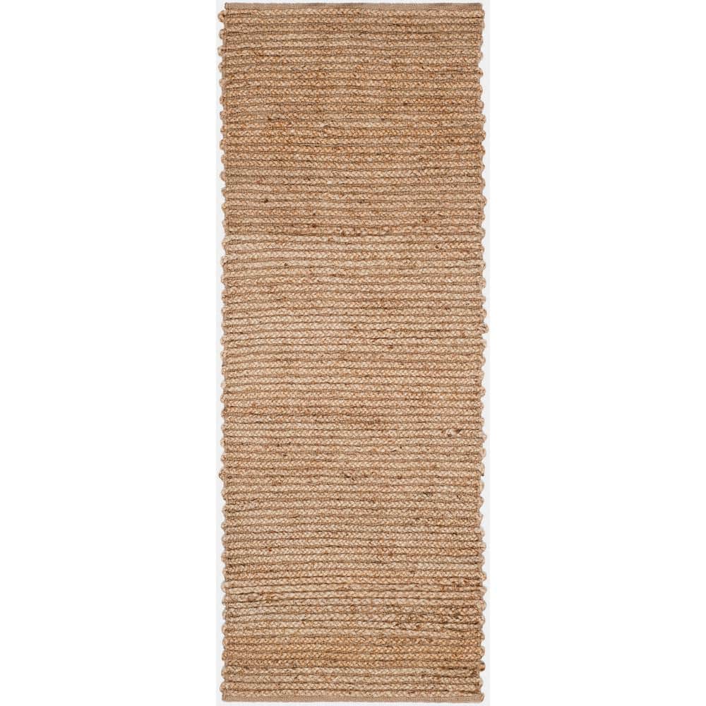 SAFAVIEH Cape Cod Natural 2 ft. x 12 ft. Solid Runner Rug -  CAP355A-212