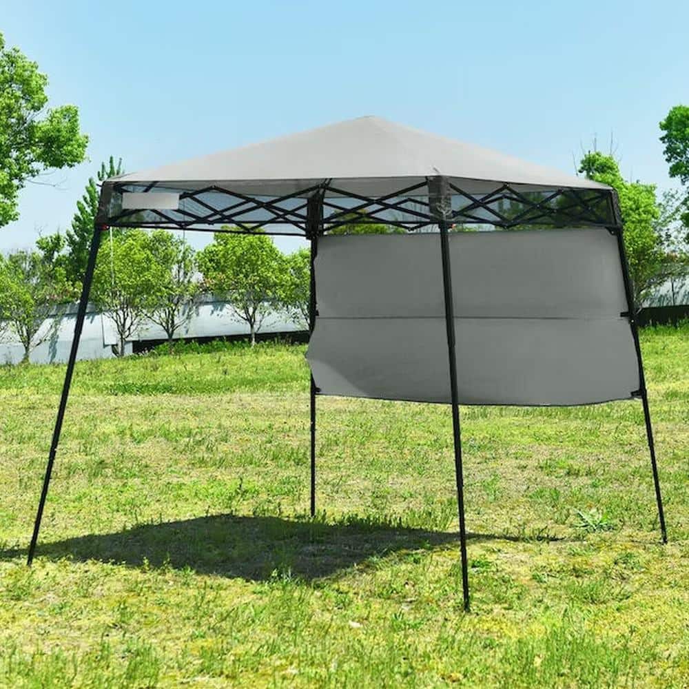 Gray 7 x 7 ft Adjustable Portable Canopy Tent with Backpack