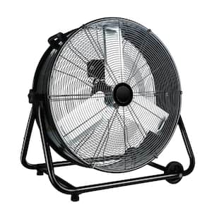 Industrial Fan 24 Inch Heavy Duty Drum 3 Speed 8100 CFM Air Circulation High Velocity Fan For Warehouse Black