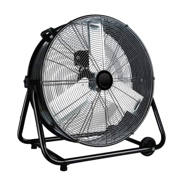 Deeshe Industrial Fan 24 in. Heavy Duty Drum 3-Speed 8100 CFM Air Circulation High Velocity Fan for Warehouse Black