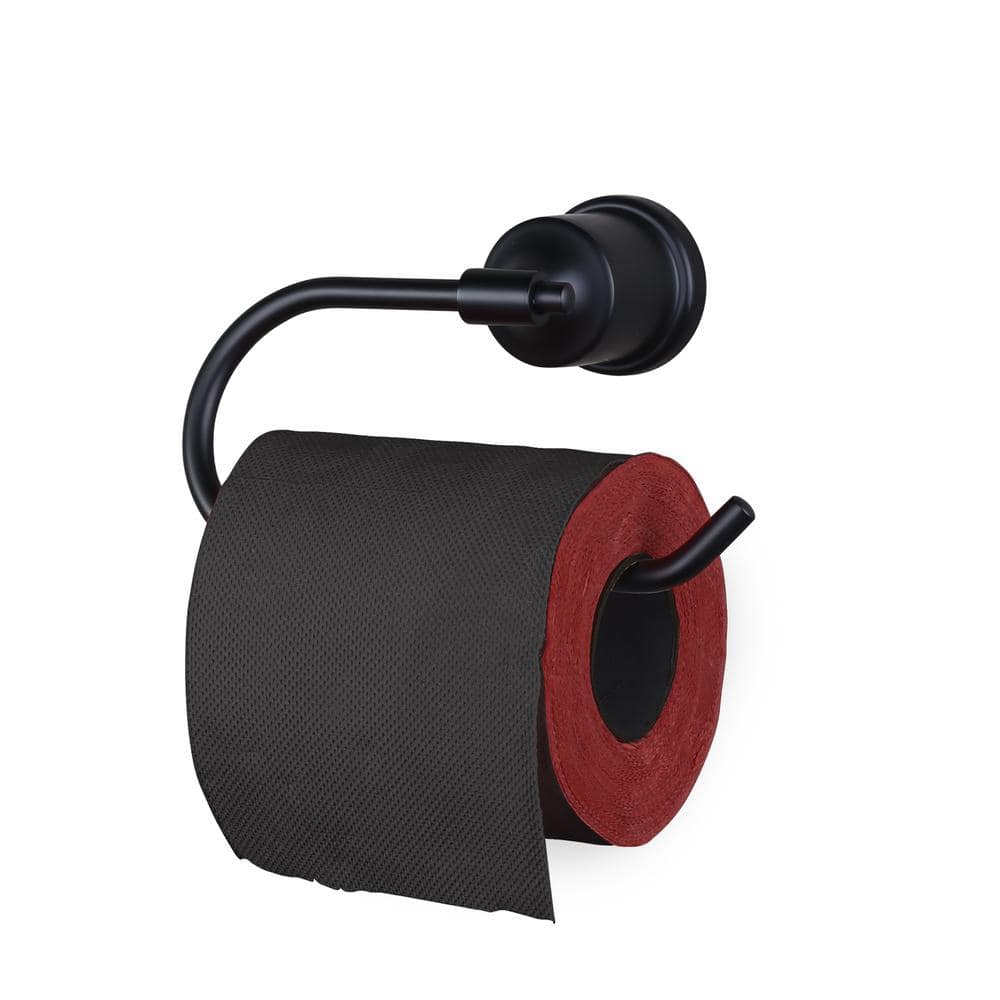 Kitsure Toilet Paper Holder Wall Mount - Sturdy Round Matte Black Toilet  Paper Holder for Mega Roll, Premium 304 Stainless Steel Toilet Paper Roll