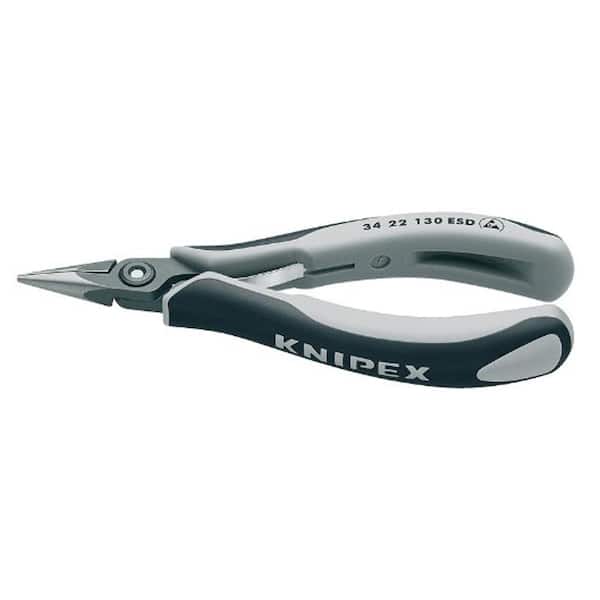 KNIPEX 5-1/4 in. Precision Electronics Pliers-Half Round Tips with ESD Handles