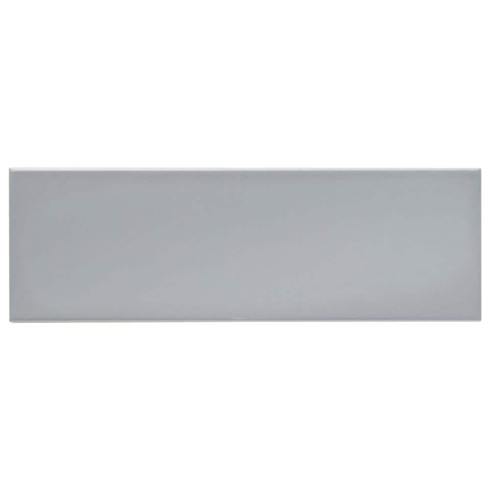 Abbey Road 4-in x 12-in Polished Gray Porcelain Subway Tile