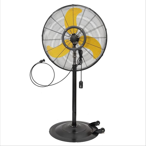 30 in. 3 fan speeds Pedistal Fan in Black with 9300 CFM and 9 ft. Cord, GFCI Plug
