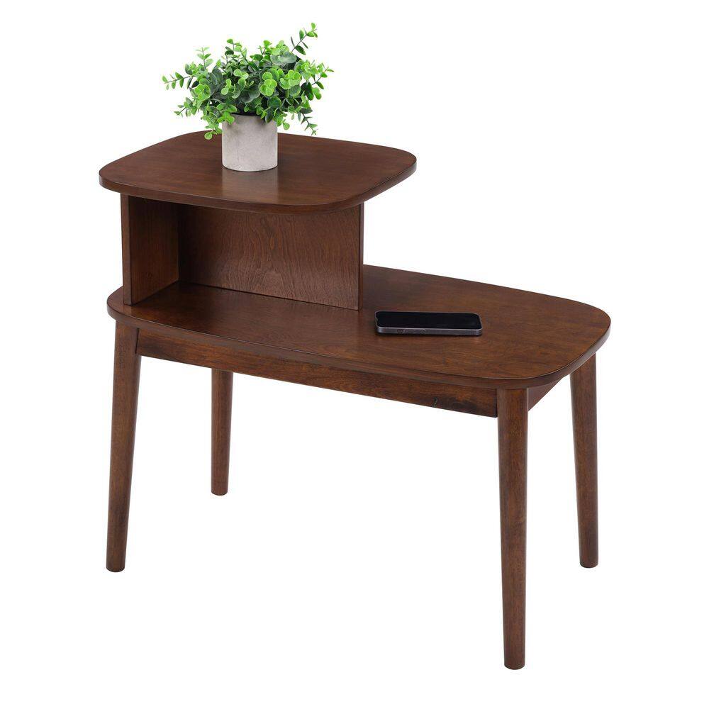 Maxwell Mid Century 28 in. Honey Oat Rectangular Wood End Table - thumbnail 2