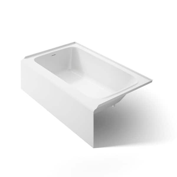 Avec 60 in. x 36 in. Soaking Bathtub with Left Drain in White