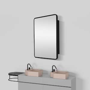 20 in. W x 28 in. H Small Rectangular Silver Iron Recessed/Surface Mount Medicine Cabinet with Mirror