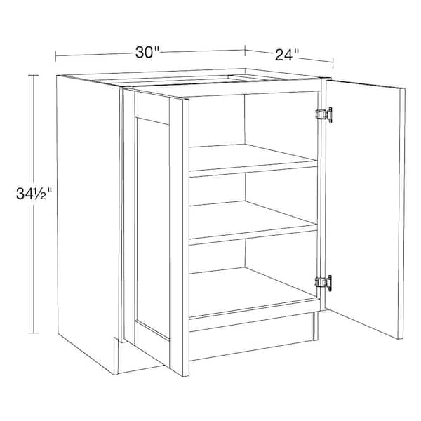 Home Decorators Collection Washington Vessel Blue Plywood Shaker Assembled Base 1 Drawer Kitchen Cabinet Soft Close 27 in W x 24 in D x 34.5 in H