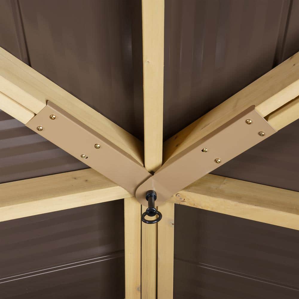 Meridian 12x12 Cedar Wood Gazebo with Mocha Aluminum Roof