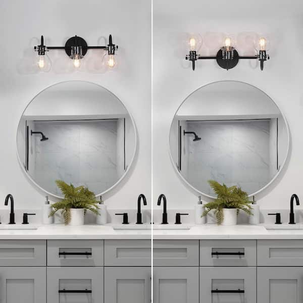 LNC 22 in. 3-Light Modern Black Bathroom Vanity Light Farmhouse