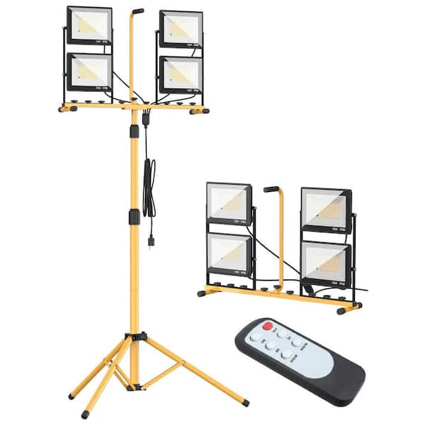 280W 32000 Lumen LED Tripod Work Light Corded Electric Remote Control Adjustable Color Temperature 3000K–6000K