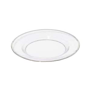 Metallic Silver Rim Glass Clear Salad Plate (Set of 4)