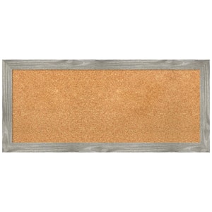 Dove Greywash 32.50 in. x 14.50 in Square Framed Corkboard Memo Board