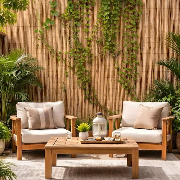 6 ft. H x 16 ft. L Natural Jumbo Reed Bamboo Fencing