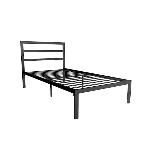 Signature Sleep Laurier 40.5 in. Black Platform Twin Metal Bed with Headboard
