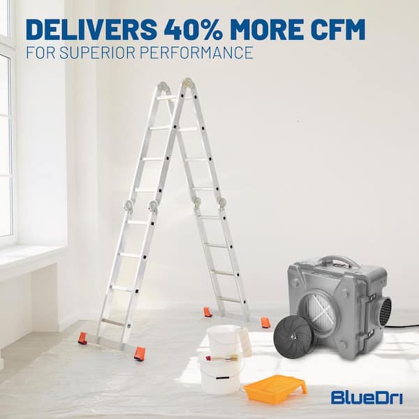 HEPA Air Scrubber Water Damage Restoration Equipment for Mold Air Purifier, Negative Machine Airbourne Cleaner in Gray