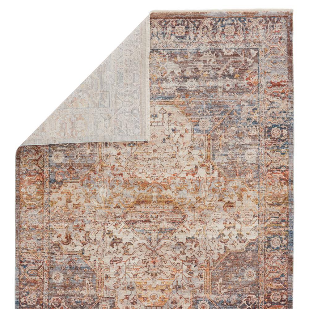 Reversible Blue Synthetic Medallion 8' x 10' Area Rug