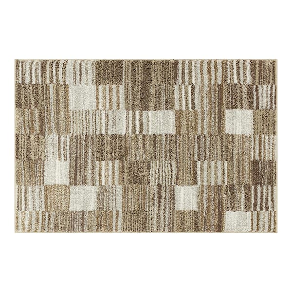 Home Decorators Collection Pernette Beige 3 ft. 3 in. x 4 ft. 11 in. Geometric Area Rug