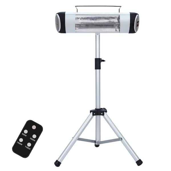 Sun-Ray Adjustable Height Carbon Fiber Standing Patio Heater with Remote Control 1500-Watt