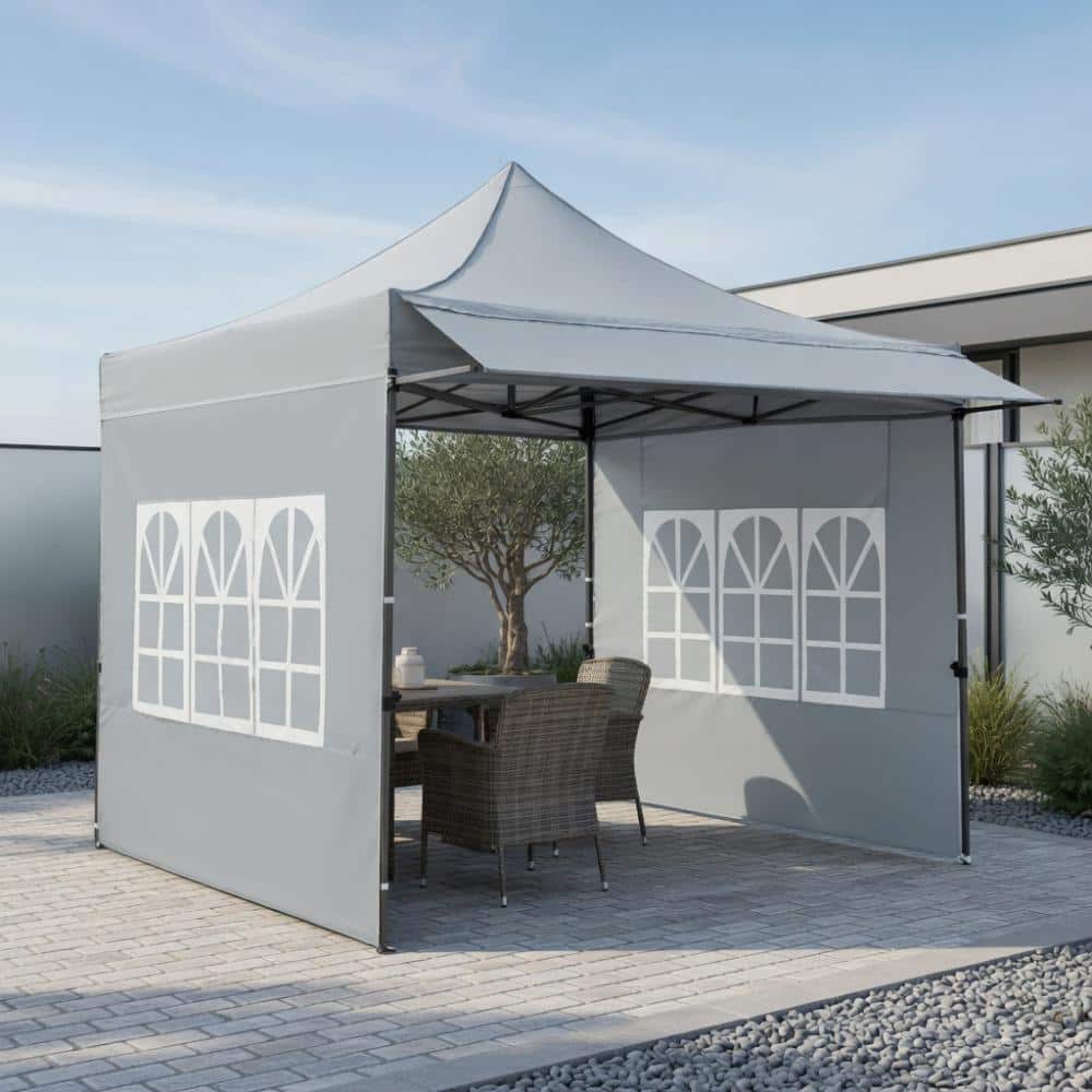 10 ft x 10 ft Pop-Up Canopy with Sidewalls & Awning, 420D Oxford Fabric, Outdoor Shade, Multi Colors price history on PriceWatchPro