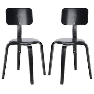 Luella Black 17.2 in. Wood Dining Chair Set of 2