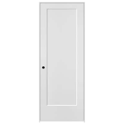 30 in. x 80 in. Lincoln Park 1-Panel Right-Handed Solid Core Primed Composite Single Prehung Interior Door