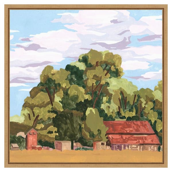 Amanti Art House in Village II by Melissa Wang 22 in. W x 22 in. H. Canvas Wall Art Print Framed in Brown