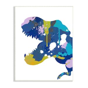Dinosaur Silhouette Graffiti Abstract Pattern by Anna Quach Unframed Print Abstract Wall Art 13 in. x 19 in.