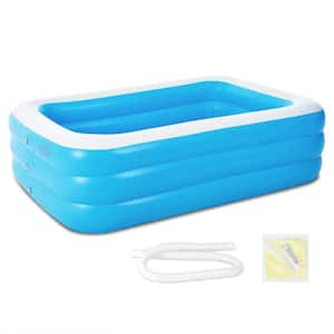 Blue 6 ft. x 10 ft. Rectangular 24 in. D Kiddie Pool Inflatable Swimming Pool