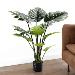 3.5 ft. Artificial Monstera Plant Split Leaf Philodendron Tree in Pot